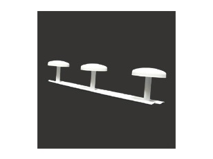 White epoxy 5-head coat hook