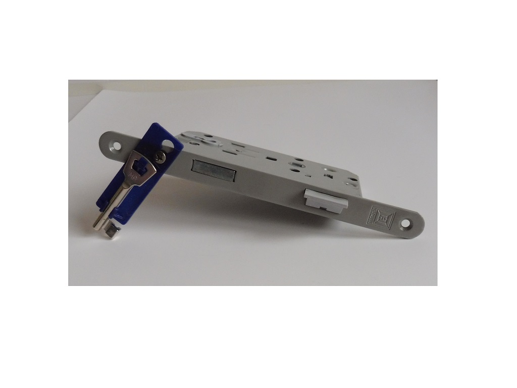 Serrure DIN gauche pour porte ZK (bleu)