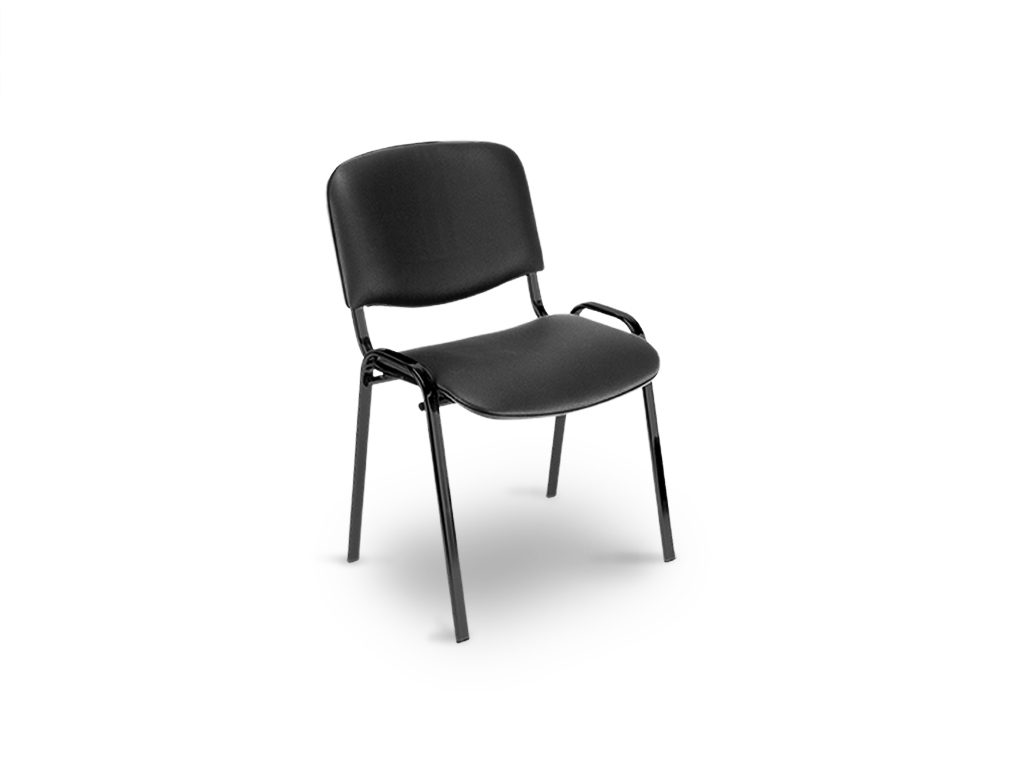 Visitor chair with PU seat and backrest, 4 painted legs