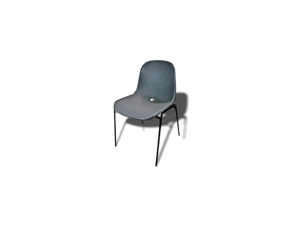 Chaise coquille plastique anthracite piètement noir
