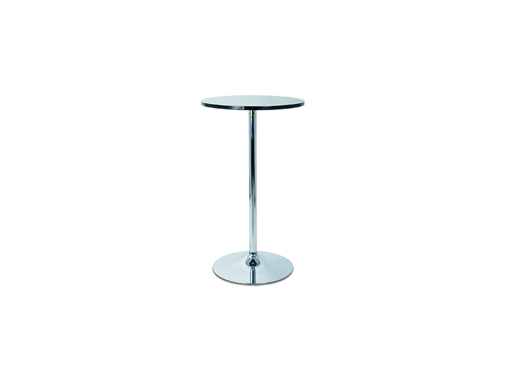 Single high table with beech top and chrome base