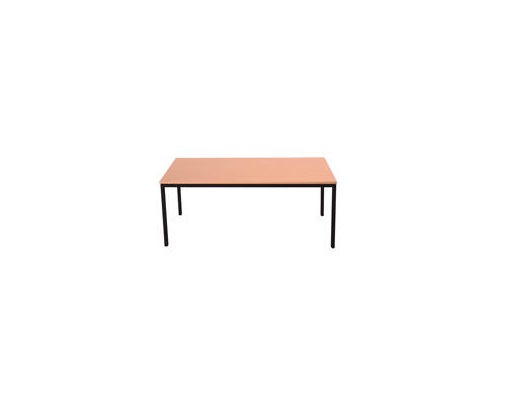 Table modulaire 140x75 hêtre cadre et pieds métal noir Ep.19mm