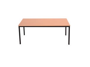 Table modulaire 160x80 hêtre cadre et pieds métal noir ep. 25mm