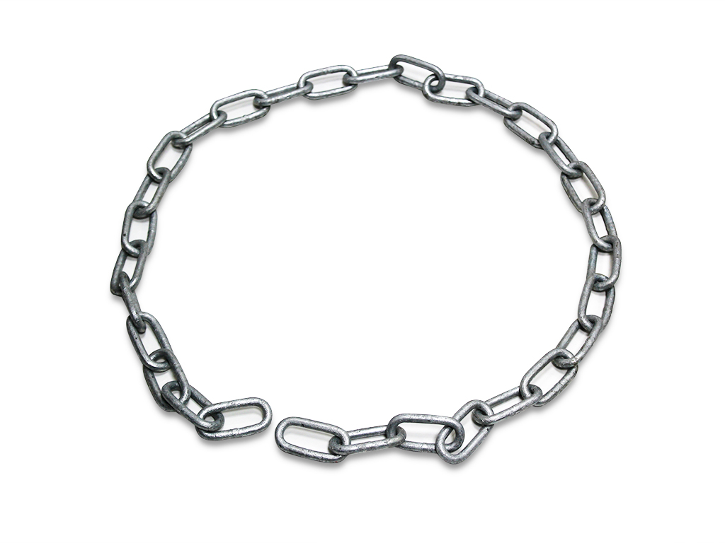 Zinc-plated metal chain Diam. 8mm (By the meter)
