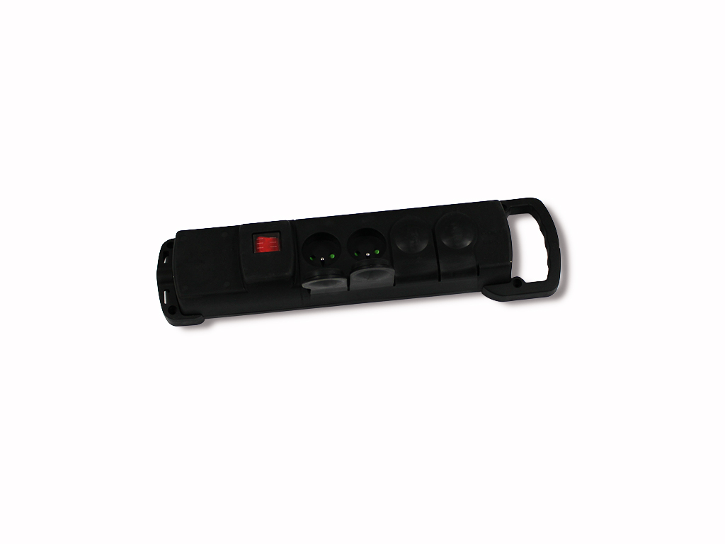 4-socket waterproof power strip with transparent handle + wired switch