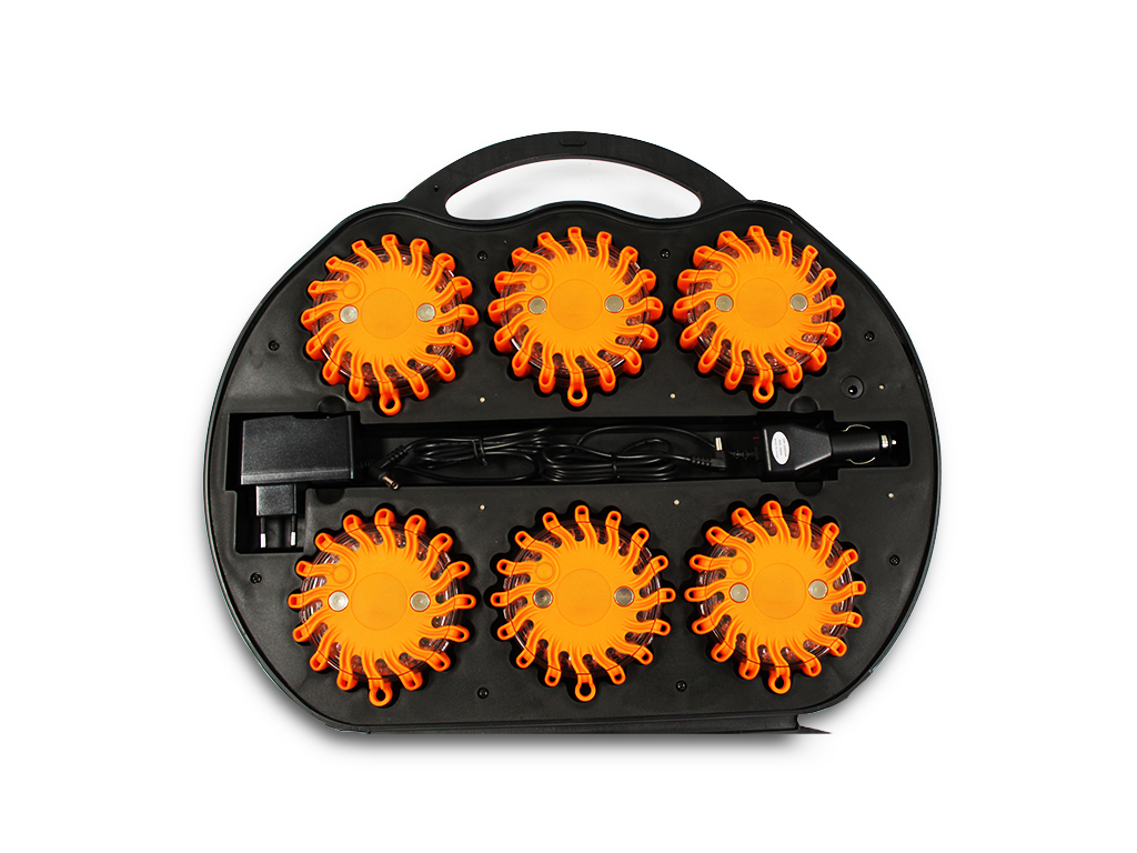 Box of 6 rechargeable LED beacons
