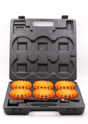 Box of 6 rechargeable LED beacons