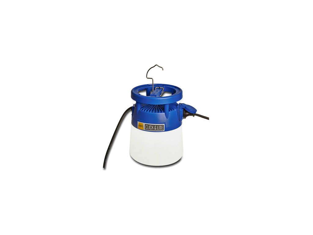 MBerg 230V unbreakable LED pot, French plug, 5ml blue cable - Distrimo Logo