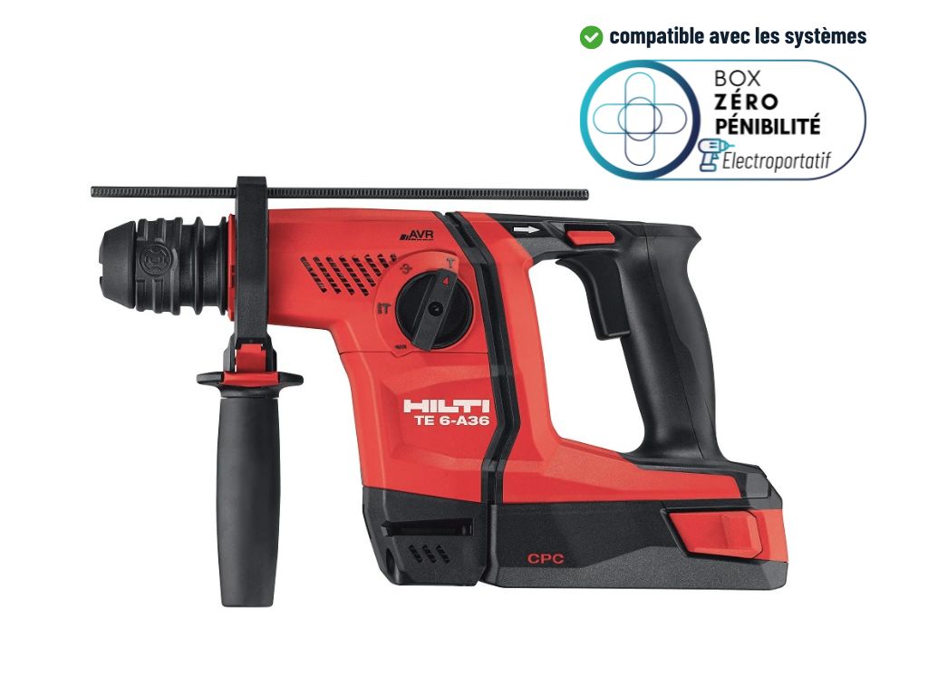Perforateur TE 6-A36 AVR SDS+ - 3.7KG - 5.2Ah - 2,5J + 2xB36 5.2A + C4/36