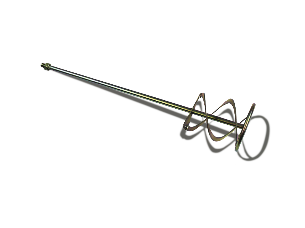 Tige double hélice D140mm M14 pour malaxeur (mortier, colle, ...)