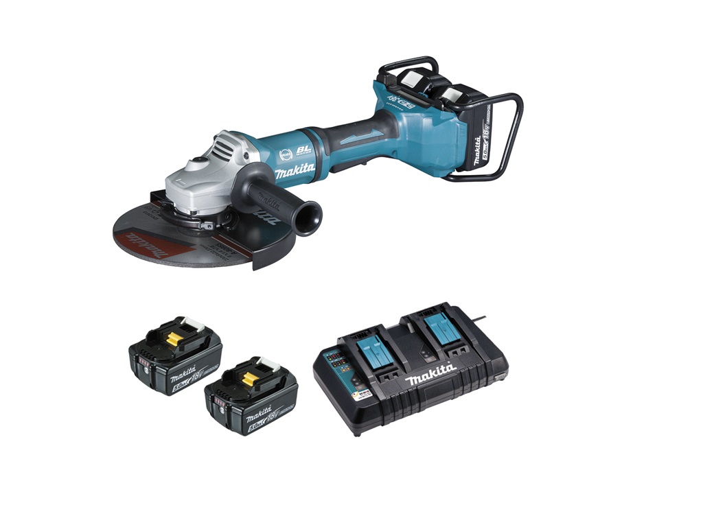 Grinder Diam. 230 DGA900PT4 + 4 18V batteries and double charger