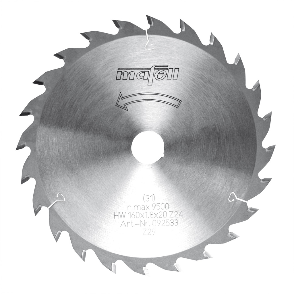 Lame de scie carbure bois MAFELL MT55CC Diam. 160mm 24 dents