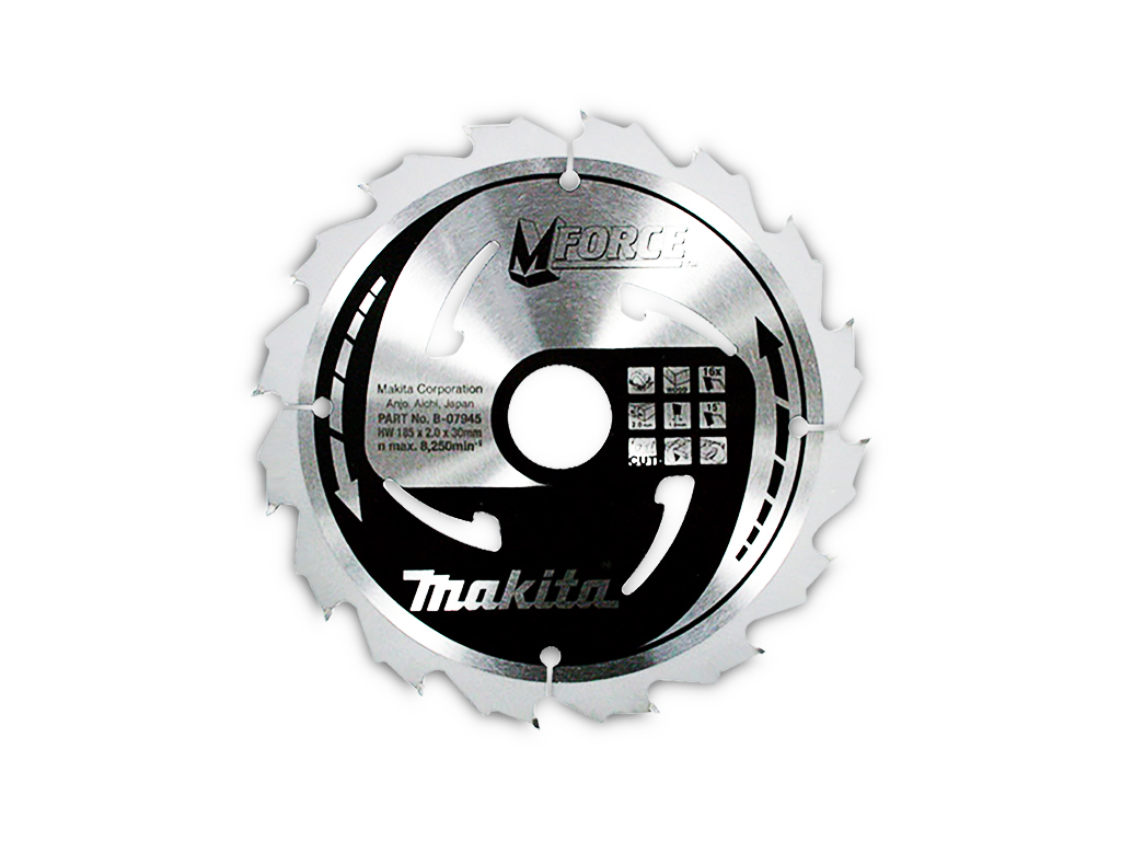 Lame de scie circulaire 18V 16 dents pour bois 165/20/16