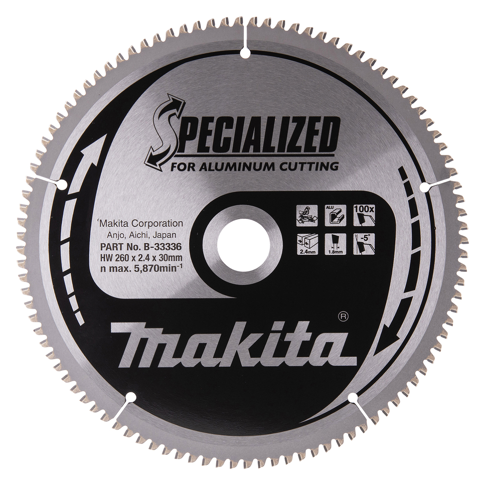 Aluminum, PVC, copper miter saw blade D260x30mm 100 teeth
