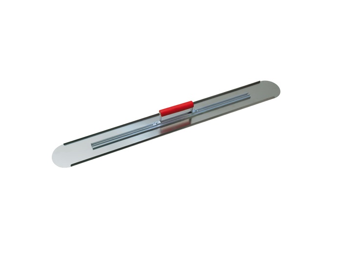 Stainless steel screed trowel 120x11cm double round (Requires handle OU018425)