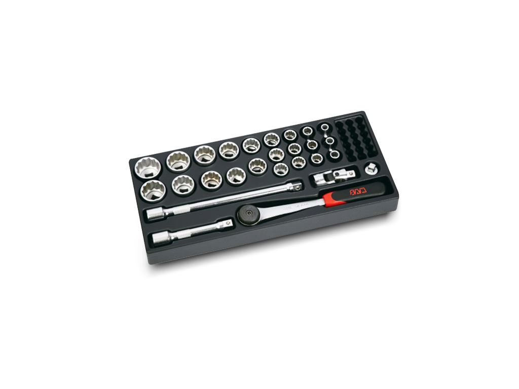 Module cliquet + 27 douilles pour servante