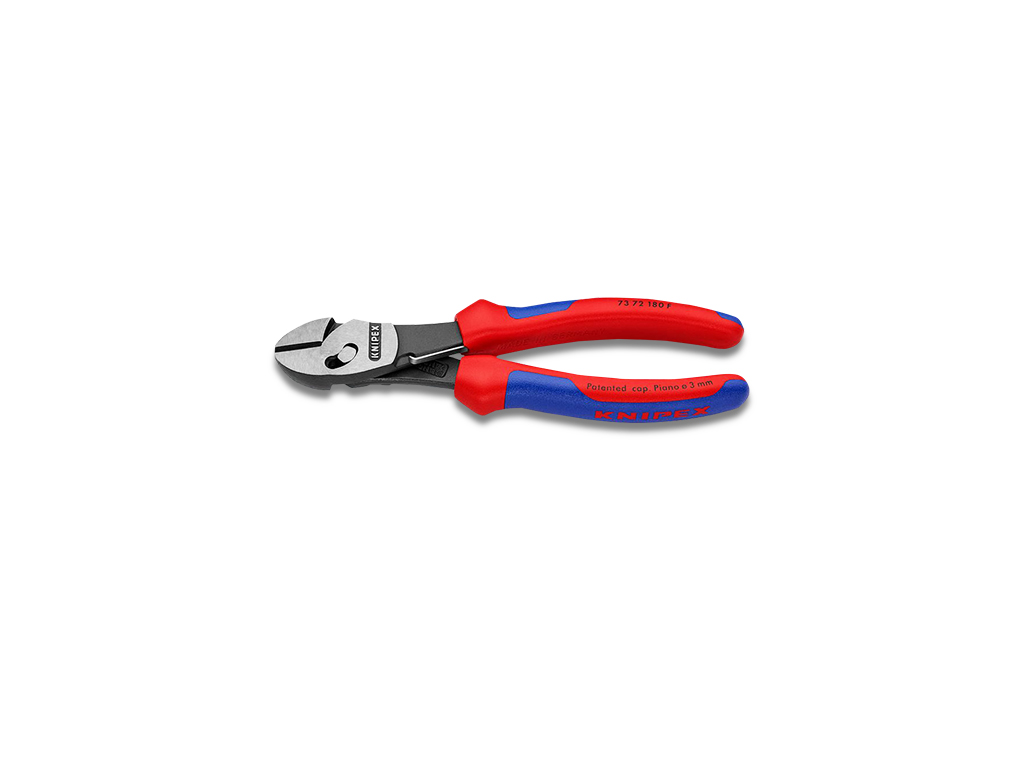 Knipex 180mm high leverage side cutters with spring and bi-material handle