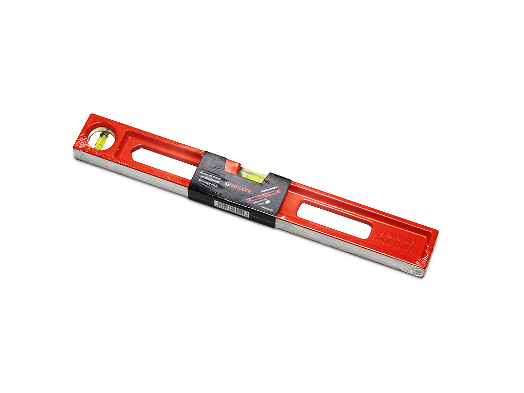 [OU010630] Rectangular level 40cm cast aluminum 3 vials - Muller