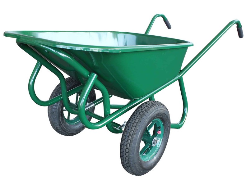 160L wheelbarrow with 2 solid wheels and reinforced tube frame