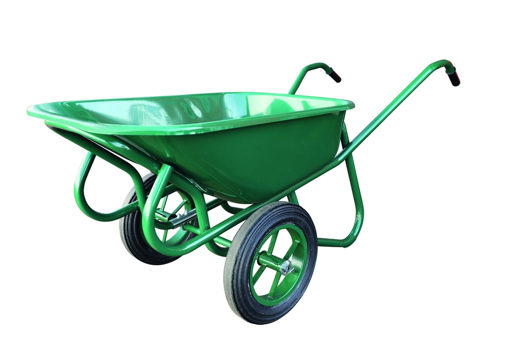 160L wheelbarrow with 2 solid wheels and reinforced tube frame