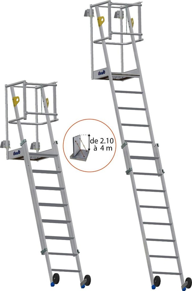 Individual aluminum platform for Premur 3.80m max under DV hook