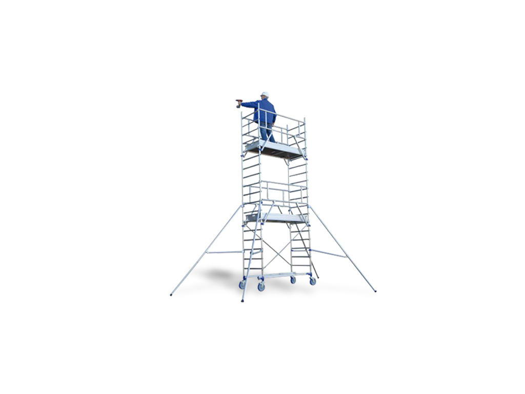 [PO001962] Totem aluminum scaffolding 2 boxes 180 - 4m floor height provide panel PO003360 (sold individually)