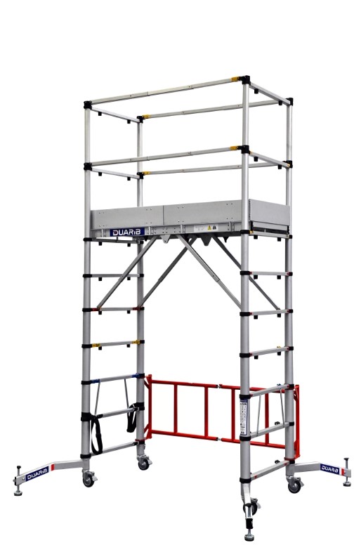 Echafaudage alu télescopique et compact TELETOWER ht plancher 1.10m à 2.00m