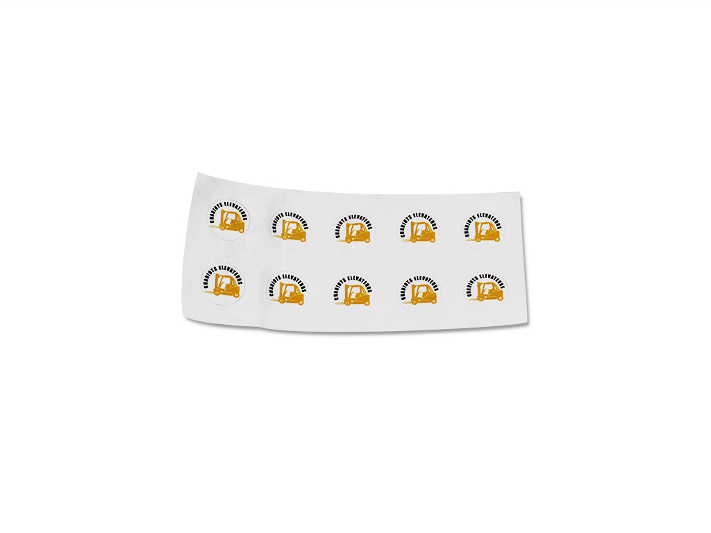 Helmet sticker Diam. 40 mm forklifts (sheet of 10u)