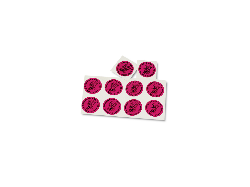 Autocollant pour casque Diam. 40 mm ponts roulants (planche de 10u)