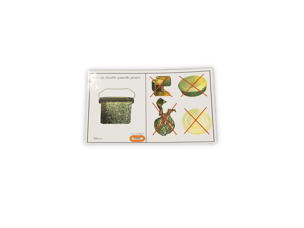 CHSCT bowl warmer sticker 255 x 175 mm