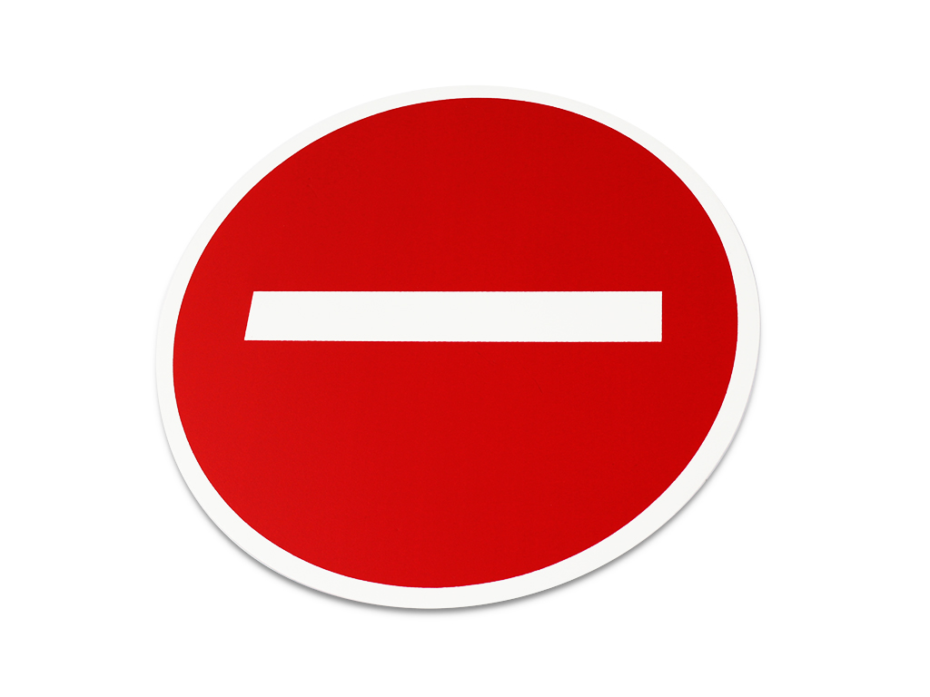 No entry sign Diam. 290 mm PVC