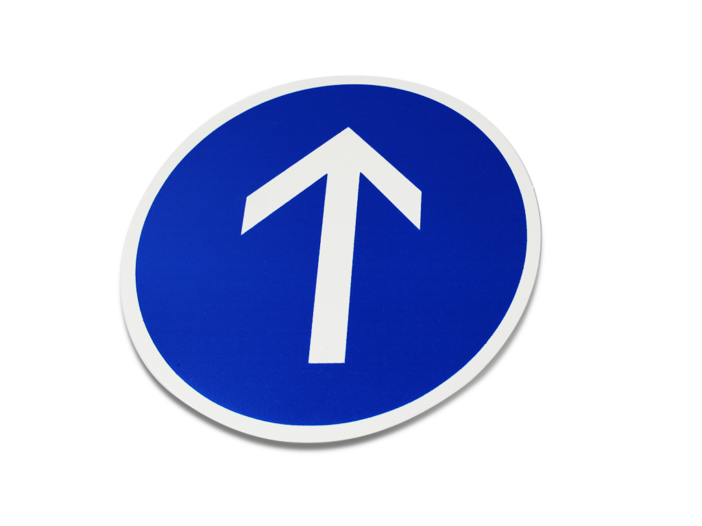 Mandatory direction sign Diam. 290 mm PVC
