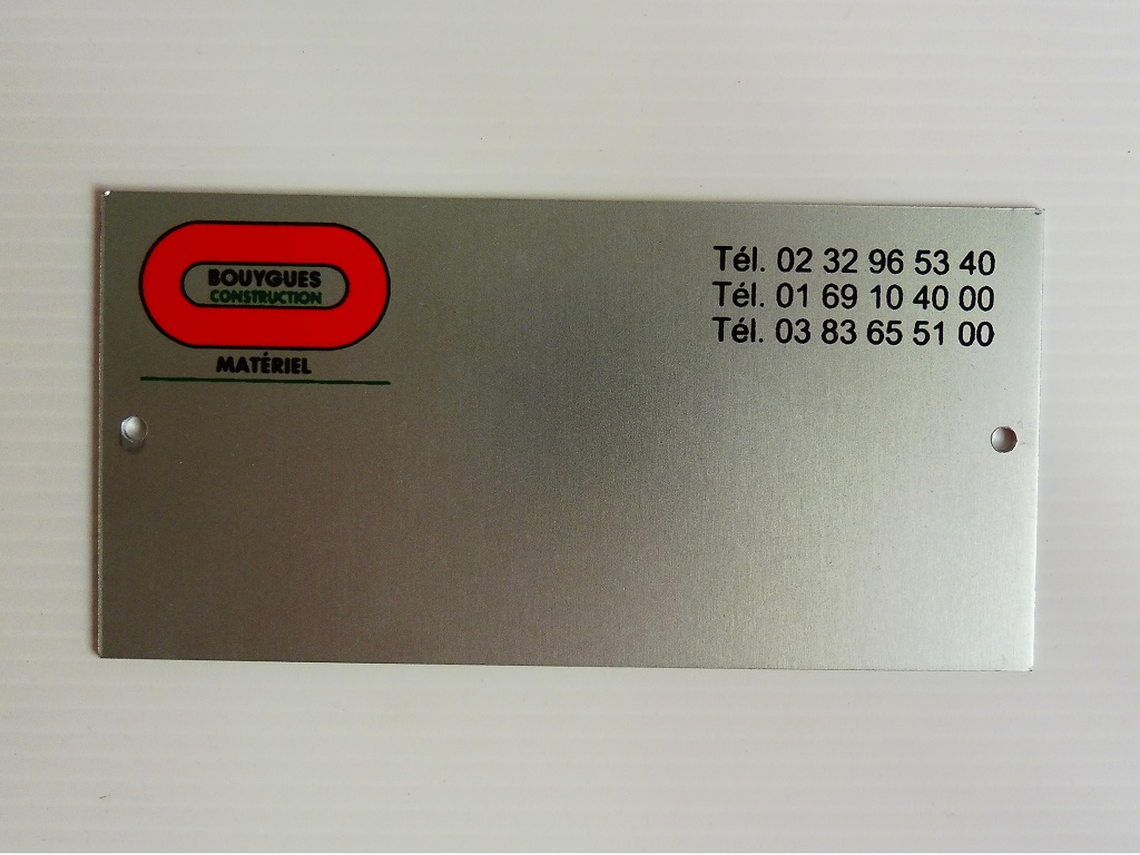 ALU LABEL BY CN MATERIEL 10/10é 120X60MM 2 HOLES