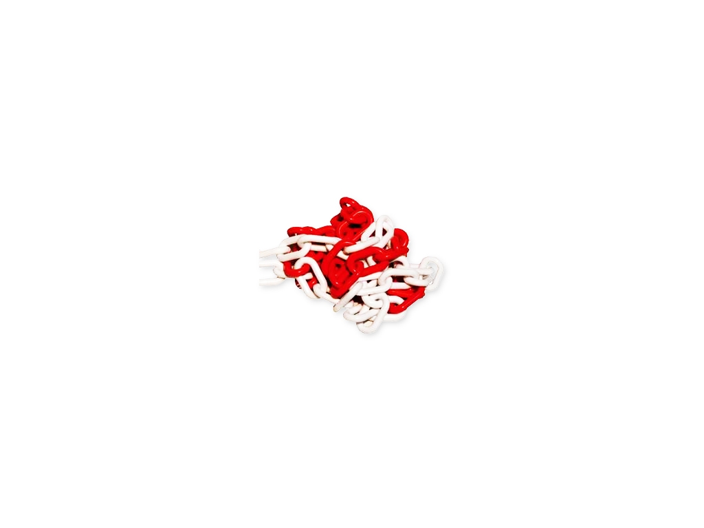 Plastic chain no. 8 red and white - Length 25m