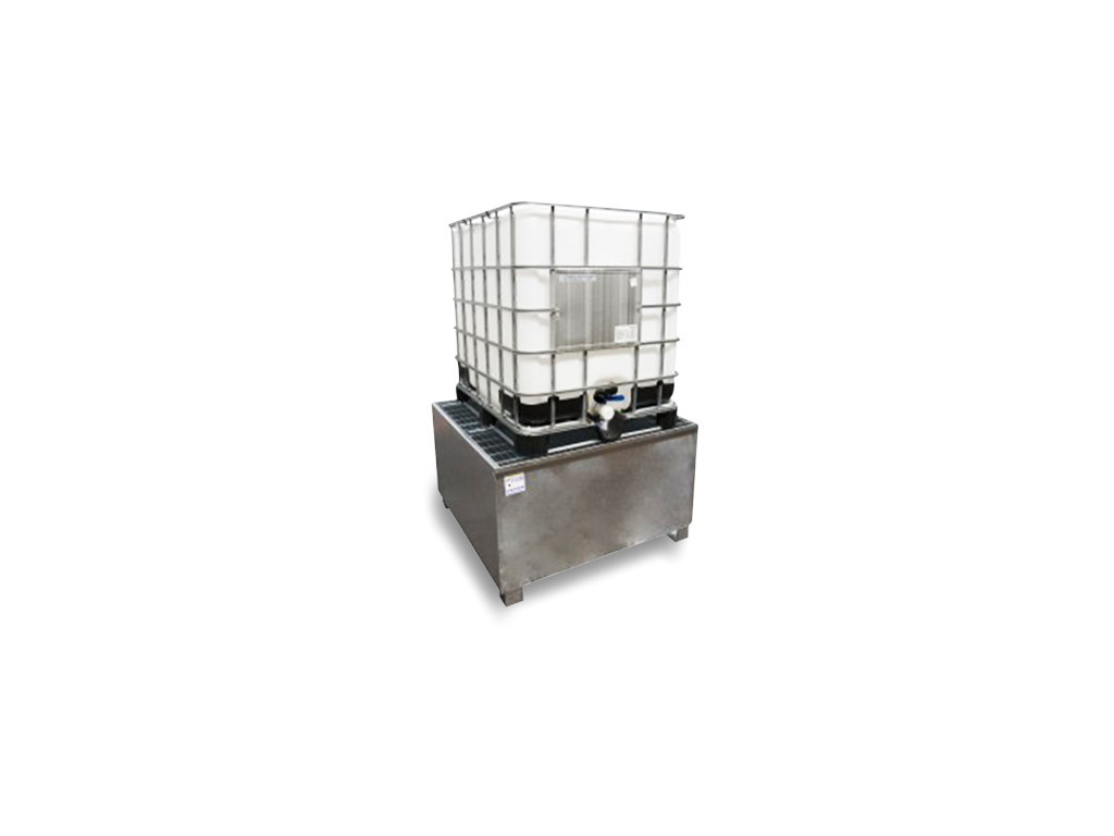 [EN000179] Galvanized steel retention tank for 1000L tank or 4 220L drums