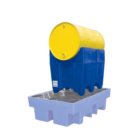 Support for 1 220L polyethylene barrel lying down