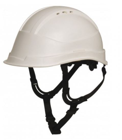 Kara helmet for fitters, short visor without goggles, 4-point chin strap, flash buckle
