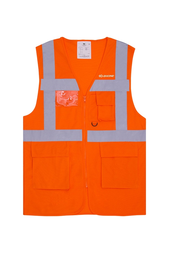 AXIONE multi-pocket fluorescent HV vest with heart logo