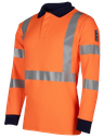 Polo manches longues orange HV retard feu antistatique arc électrique Lerby (sur cde)
