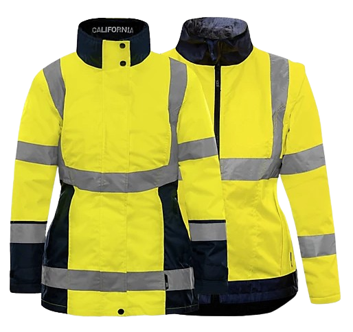 Parka 4 en 1 fluo HV Jaune respirant - Femme