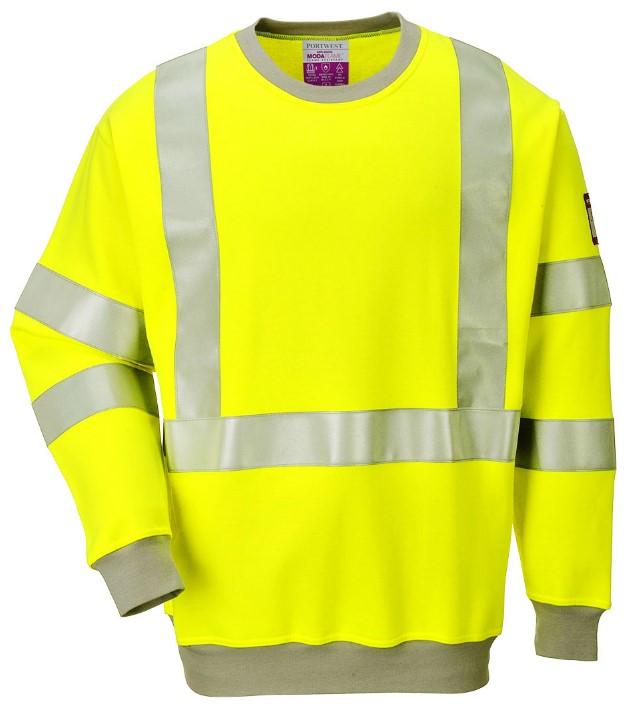Sweat-shirt HV Modaflame antistatique jaune - Classe 3