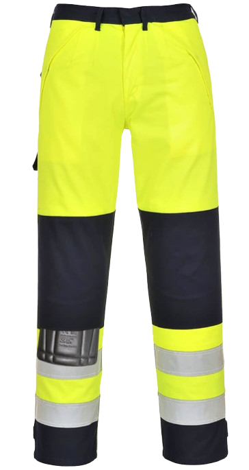 Pantalon Multirisques HV FR62 - jaune/marine