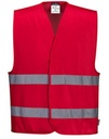 Gilet rouge 2 bandes retro horizontales