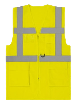 Gilet fluo HV multipoches