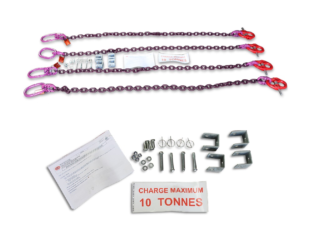 Kit élingues containeur (Jeu de 4 + accessoires)