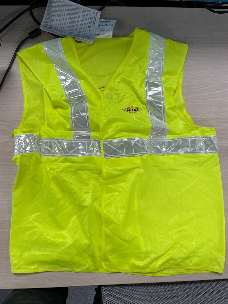 Gilet fluo hv jaune COLAS spécial nuit ** ANCIEN LOGO **