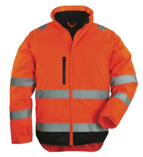 Warm HV vest with BY BAT HABITAT SOCIAL embroidery, removable polyester sleeves