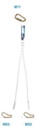 Double halyard lanyard LDAD 11 1.5m-11-53-53 1QT M11 + 2M53 with absorber