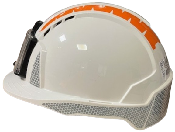 Casque différenciant Evolite avec porte badge + Kit bandes rétro grises (CR2) + 2 Bandes