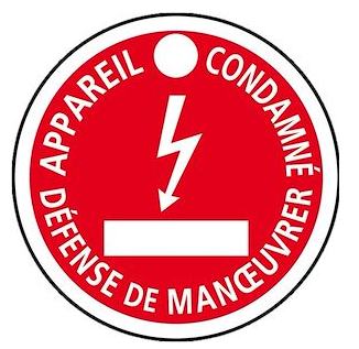 DISQUE POLYPLEX ''APPAREIL CONDAMNE''100MM (VENDU A L’UNITÉ)